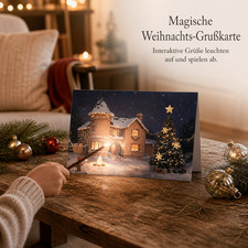 Weihnachtsgru&szlig;karte mit Sprachaufnahme, f&uuml;r Festtage - f&uuml;r Familie