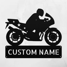 Personalized Motorcycle Metal Sign Custom Biker Decor Gift for Motorcycle Lovers