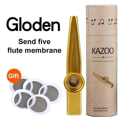 Metall Kazoo Set mit 5 Flötenfilmen - leicht zu erlernende Musikinstrumente