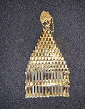 Vintage 9ct Gold, 14 Bar Gate Bracelet, Heart Padlock Charm,