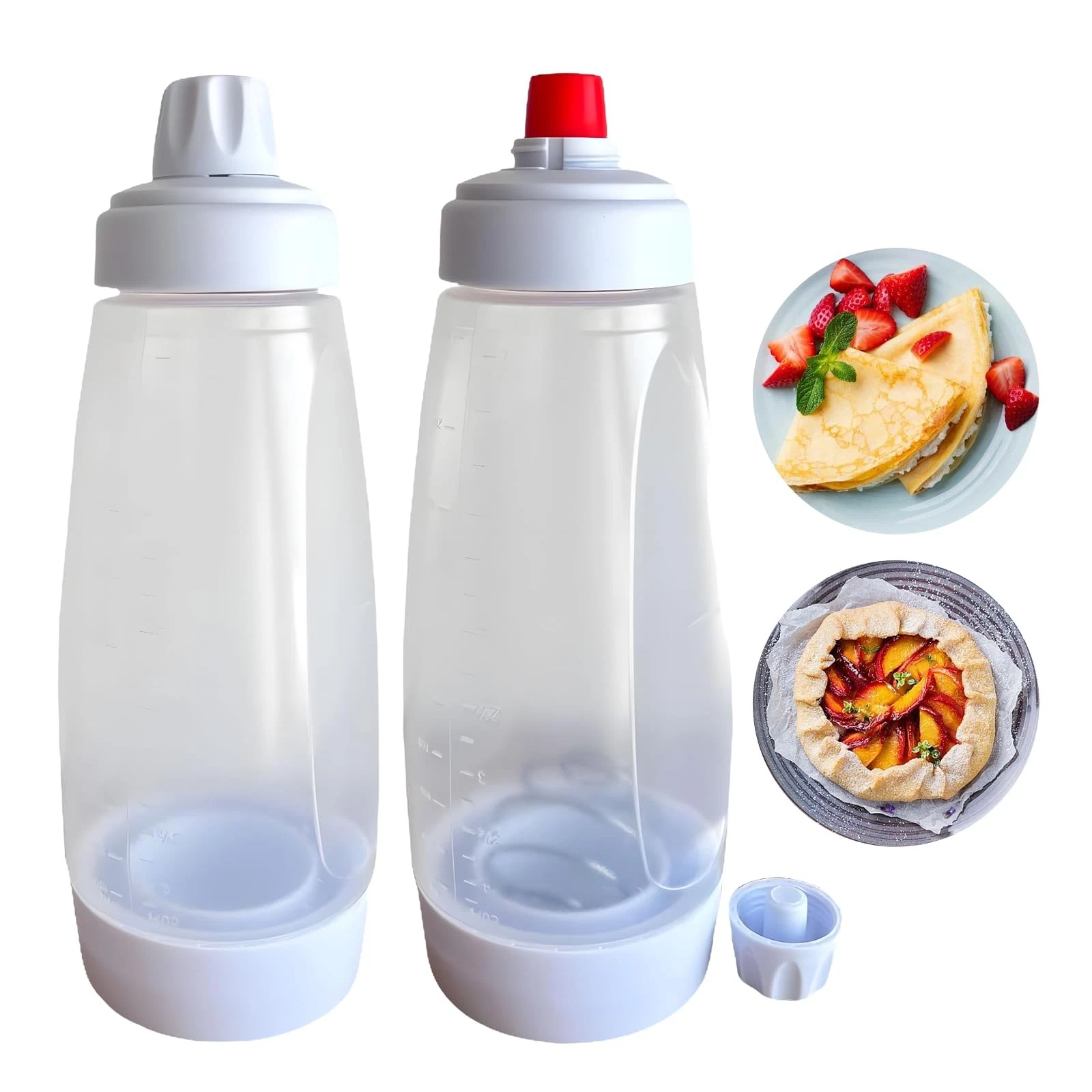 Pancake Batter Dispenser, 2 Pack Pancake Mix Dispenser with Whisk Ball and No...