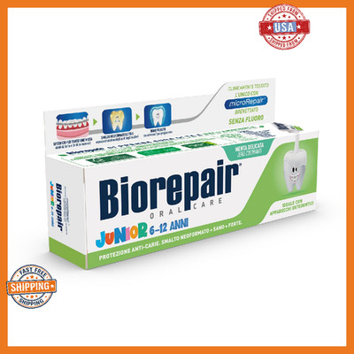 Biorepair: Oral Care Junior 7-14 Years Toothpaste, Fluoride Free, with Mint Extr