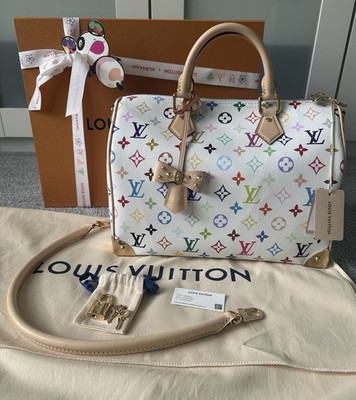 Louis Vuitton LV x TM 2026 Murakami Speedy Soft 30 Bag White Multicolor M27789