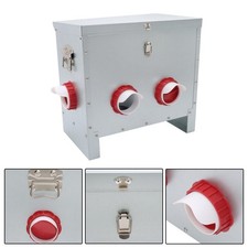 Weatherproof Metal Poultry Feeder - 25lbs Waste-Free 4-Port Design For Birds