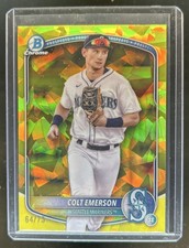 2025 Bowman Sapphire Colt Emerson Chrome Prospects Yellow Refractor #/75