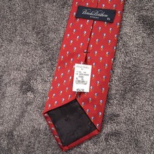 NEW Brooks Brothers Makers Silk Tie Mens XL Red Roses Floral Flowers USA Made