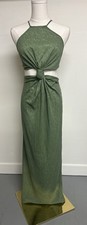 ASOS Design Green Cut Out Maxi Dress Halter Size 6 Resortwear Vacation Beach