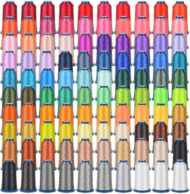 100 Color Embroidery Thread Set, 4000M Spools, Fade-Resistant Polyester