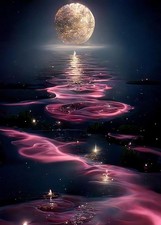 5D Diamond Painting Kits for Adults, Sea Moon Diamond Art Kits for Adults