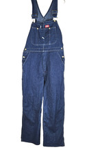 DICKIES Bib Overalls Size 34X30 FIT 34X29 Blue Indigo Dark Denim EUC Vintage