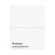 Printworks Professional Perforated Copy Paper 500 Sheets 8.5X11 W-2 1099 Temp...