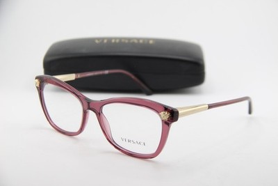 NEW VERSACE MOD. 3224 5209 CLEAR PINK GOLD AUTHENTIC EYEGLASSES 54-17