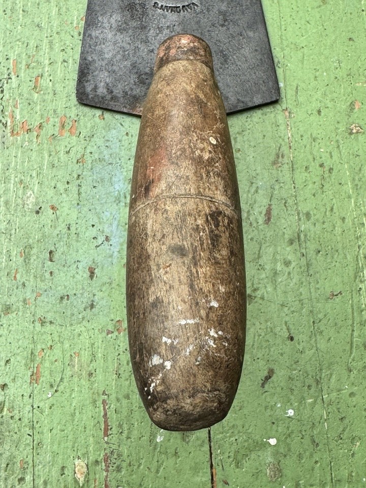A genuinely rare 'Vaughns Cast Steel' trowel — the kind of obscure maker find that stops antique tool nerds dead in their tracks.
