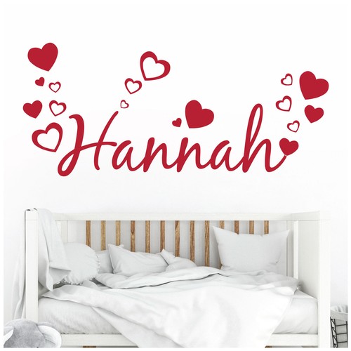 Personalised Name Heart Wall Sticker for Girls Bedroom - Vinyl UK | eBay UK