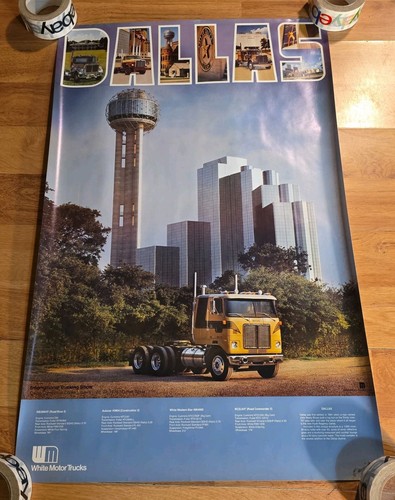 Vintage 1978 White Motor Trucks Dallas Poster trucking