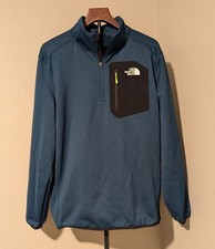 The North Face Crest 1/4 Zip Fleece - Midnight Petrol / TNF Black - Size Large