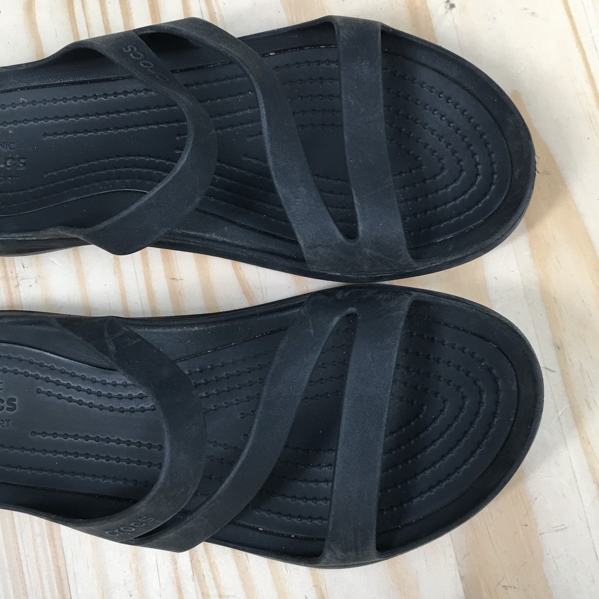 Crocs Sandals Womens 6 Swiftwater Slide Black Slip On Comfort Low Top 203998 View 6