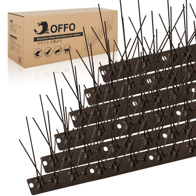 Offo Brown Bird Spikes Pre-Assembled For Pigeons Birds Cover 24 Feet Durable