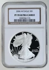 2006-W American Silver Eagle S$1 NGC PF70 Ultra Cameo (Brown Label)