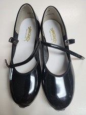Danshuz NEW Tap Shoes Black Patent In Box Size 4 Medium Youth Style 553