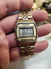 Vintage Seiko Digital Watch Men A904-5199 33mm Gold Tone New Battery NO SOUND