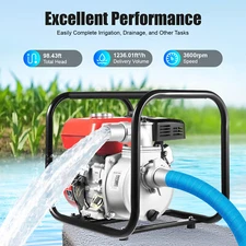 7.5 HP 2" Portable Gas-Powered Semi-Trash Water Pump Gasoline Water Pump 212CC