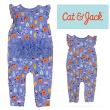 Tuta tutù tutù senza maniche Cat & Jack bambina 18 m blu floreale con volant