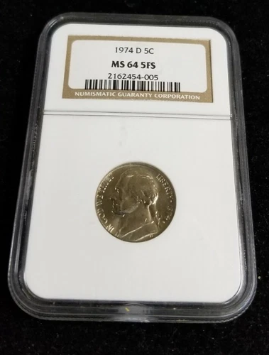 1974-D  NGC MS64 5FS Jefferson Nickel 5c- UNC 5 Full Steps 