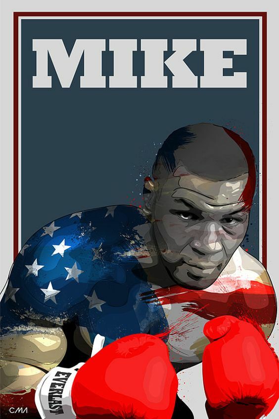 Tableau Mike Tyson 50x70 cm | Toile Boxe Légendaire en Noir et Blanc