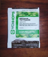 HOPS TETTNANG HOP PELLETS 1oz FOIL NITRO FACTORY PACK HOME BREWING BEER KIT MR