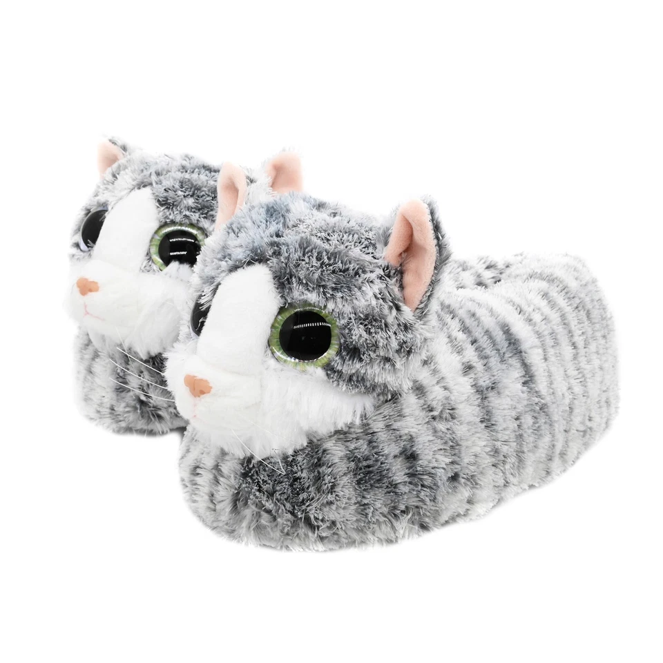 Тапочки Fuzzy Cat для женщин и мужчин, новинки домашние животные тапочки для взрослых - Изображение 2 из 4