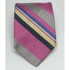 J&R POLLACK Men Silk Linen Blend Dress Tie 3.25" wide 57" long Made in USA