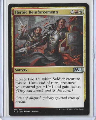 MTG Heroic Reinforcements Core Set 2019 (M19) Uncommon Card #217/280  Unplayed