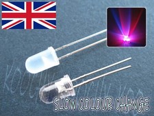 3mm or 5mm RGB Colour Changing LED -  SLOW CYCLE - CLEAR or DIFFUSED 1-50 pcs UK
