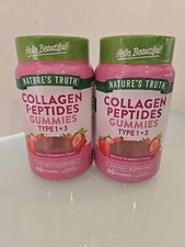 Natures Truth Collagen Peptides Gummies Type 1  3 60 Gummies Strawberry 2pk 