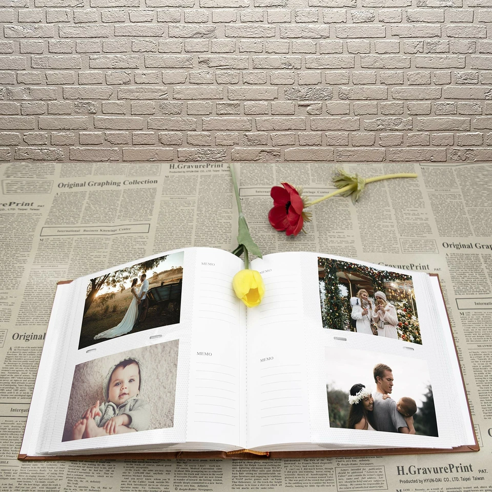 Álbum de fotos para 200 fotos 4x6 2 por página imitación cuero marrón Foto 2 de 4