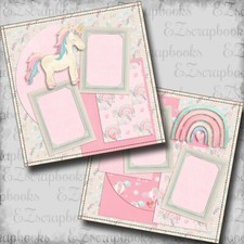 Unicrons Rainbows - 2 Premade Scrapbook Pages - EZ Layout 6050