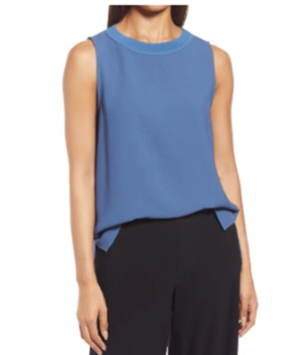Nordstrom Top Pleat Back Sleeveless Blue Ensign Womens Sz XS NEW NWT N91