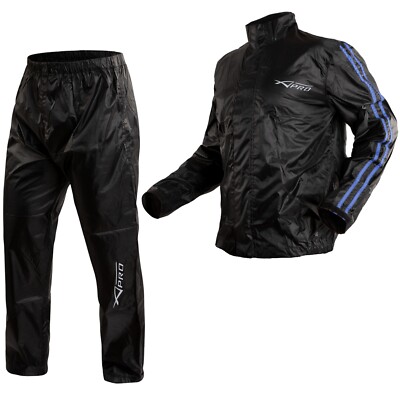 Jacke Hose Blau Warnschutz Wasserdicht Regen Roller Motorrad A-PRO
