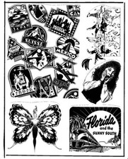 Unmounted Rubber Stamp Plate, Unmounted/Uncut Pink Rubber Stamps