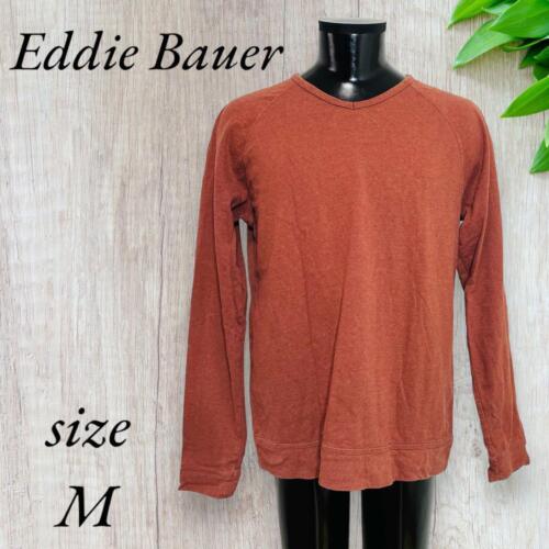 T-shirt long Eddie Bauer coupé et cousu col en V rouge marron A148 - Photo 1 sur 10