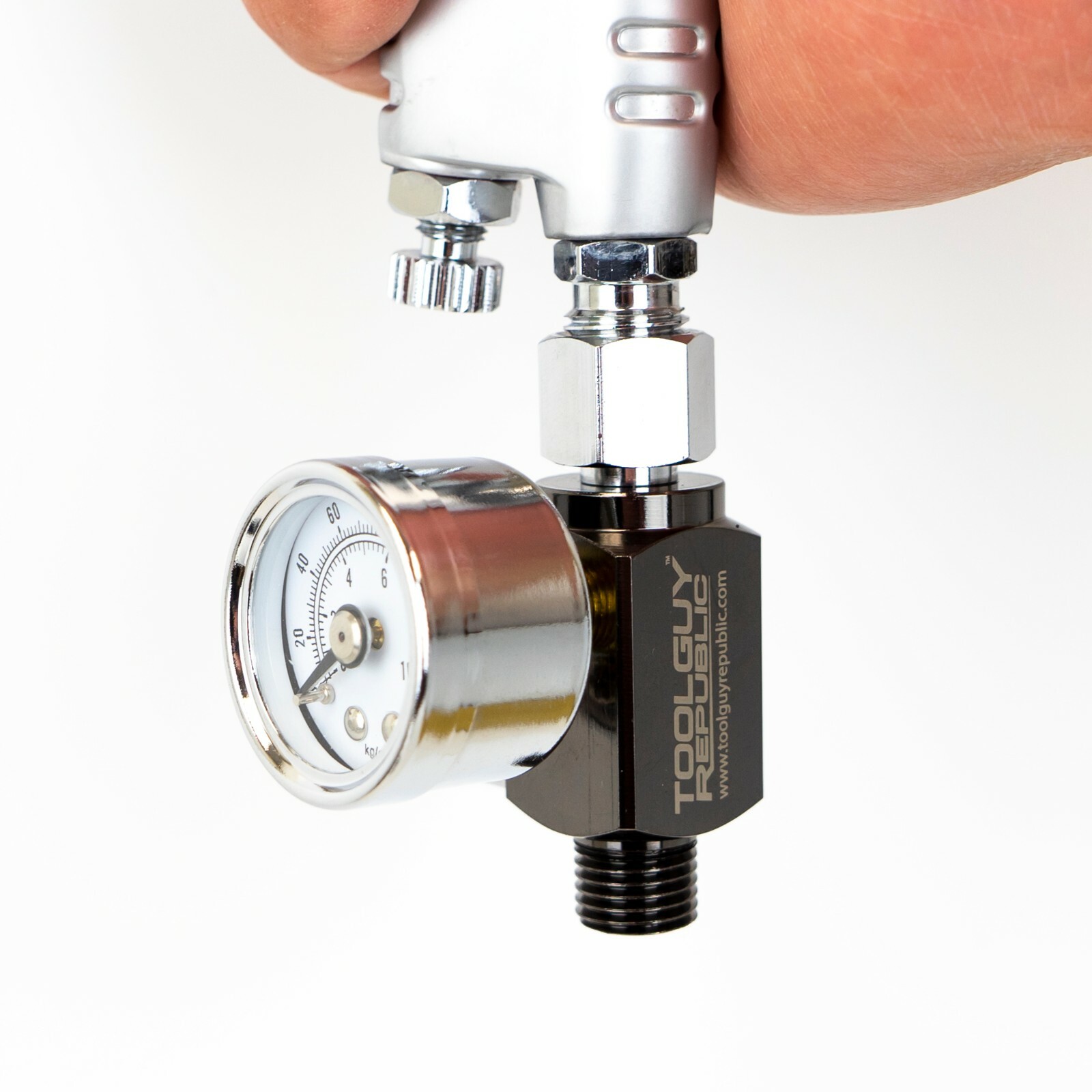 Air Adjusting Regulator Valve with Pressure Gauge for Spray Guns (1/4&rdquo; NPS)