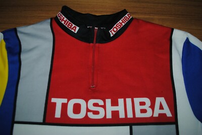 Maillot Cyclisme Vintage La Vie Claire - Toshiba - Wonder - SMS Santini, 1987, Taille XL