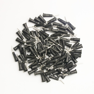 100pcs Dental Pre Bent Needle Tips Flow 20 Ga For Dental Flowable Composit Black I.747408194