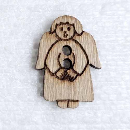 Wooden Angel Buttons 25mm 2 Hole Novelty Heavenly Wing Coat Sewing Fun Art Craft - 第 10/12 張圖片