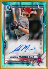 2021 Bowman Chrome Aqua Lava Refractors #CDALM Landon Marceaux AUTO /199
