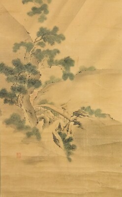 JAPANESE PAINTING HANGING SCROLL JAPAN LANDSCAPE Old ANTIQUE
