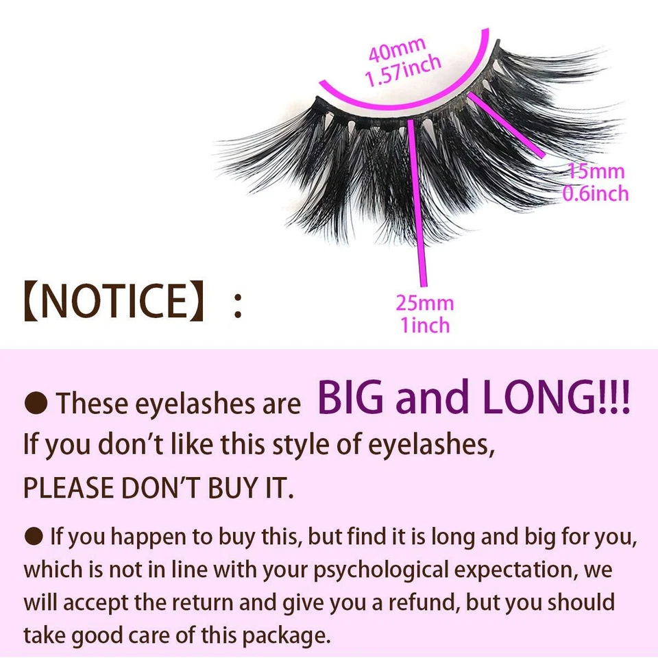 25mm Lashes, Dramatic 6D Faux Mink Lashes, Fluffy Volume Eyelashes,Thick Crossed - Image 4 of 4