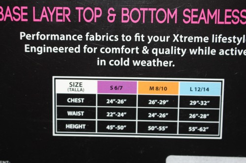 New, Live Extremes Performance Base,Warm Layering Top & Bottom Set for Girls - Picture 9 of 9
