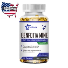 300mg Benfotiamine Capsules Fat Soluble Thiamine Vitamin B1 NON-GMO, Gluten Free